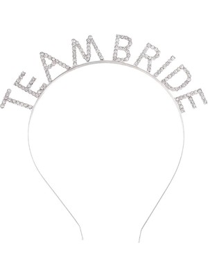 Gümüş Kaplama Kristal Taşlı Team Bride Taç 16X17 cm