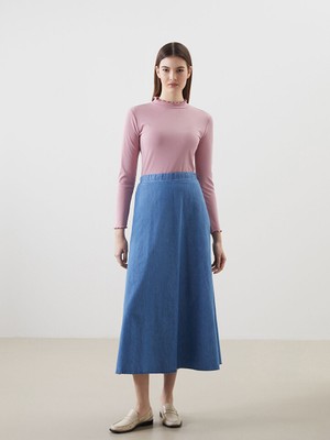 Lc Waikiki Yeni Sezon Beli Lastikli Kadin Jean Etek - S5I045Z8