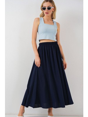Modavera Uzun Ayrobin Etek 8050 - Lacivert