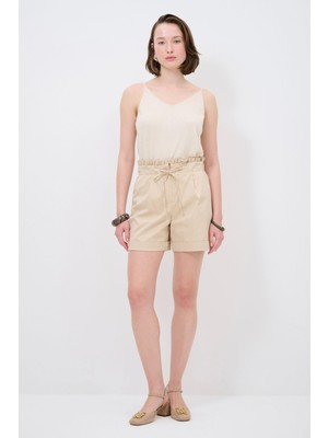 adL Beli Fırfırlı Önden Bağcıklı Şort