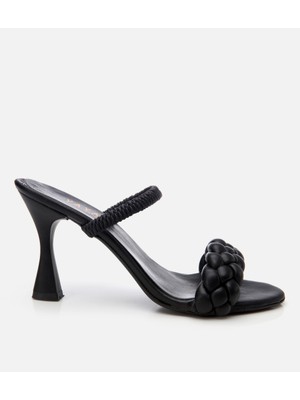 Hotiç 01TEY212030A100 KADIN Siyah Yaya Topuklu Terlik