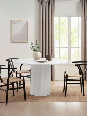 Gazzini Furniture Breeze Yuvarlak Ahşap Bohem Masa 130X130