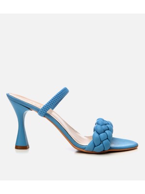 Hotiç 01TEY212030A600 KADIN Mavi Yaya Topuklu Terlik