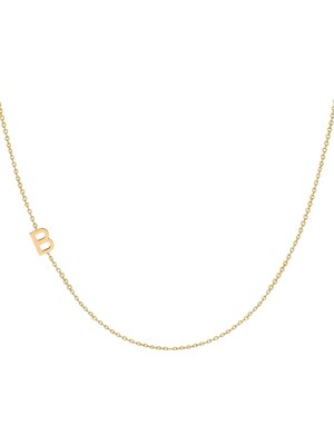 B Harf 14 Ayar Altın Kolye