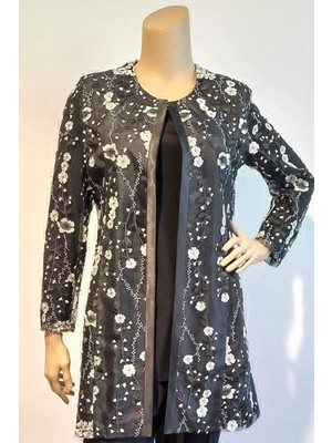 Büyük Beden 3963 Siyah Ceket+Bluz Takım