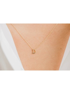 D Harf 14 Ayar Altın Kolye