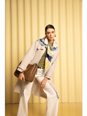 Bej-Kemerli Cepli Rüzgarlıklı Trençkot