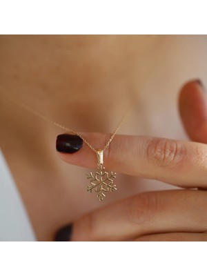 Kar Tanesi 14 Ayar Altın Kolye