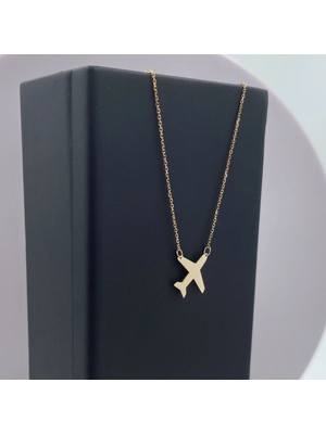 Uçak 14 Ayar Altın Kolye