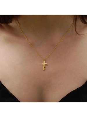 Kişiye Özel Haç 14 Ayar Altın Kolye