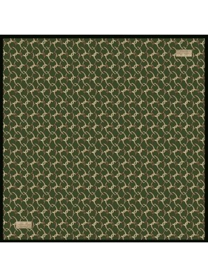 La Boutique Tivil Saf İpek Eşarp 236606 - 49067 Yeşil  Karışık Desen