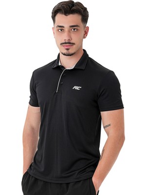 Musclecloth Tech Polo Yaka T-Shirt Siyah