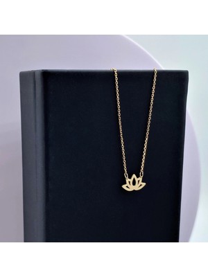 Lotus Çiçeği 14 Ayar Altın Kolye