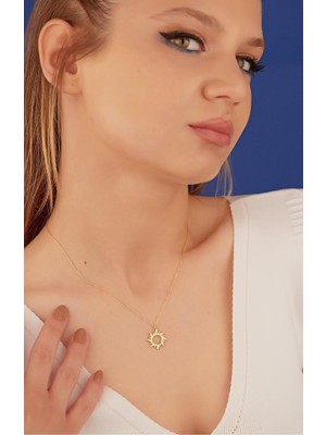 Güneş 14 Ayar Altın Kolye