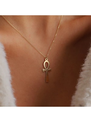 Ankh 14 Ayar Altın Kolye