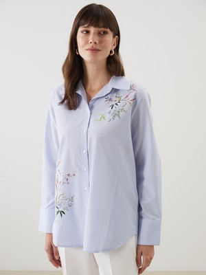 Lc Waikiki Yeni Sezon Cicekli Poplin Kadin Gomlek - S5KF87Z8
