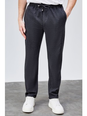 Erkek Antrasit Relaxed Fit Yandan Cepli Beli Lastikli Bağcıklı Duble Paça Jogger Pantolon BOLT-1995