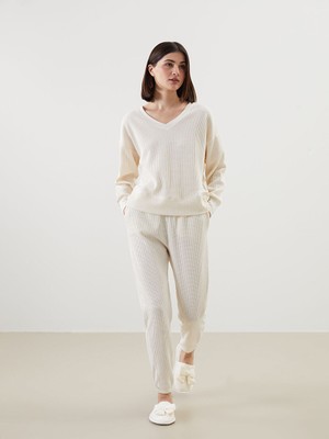 Lc Waikiki Yeni Sezon Beli Lastikli Dokulu Kadin Jogger Pijama Alti - S5JO02Z8