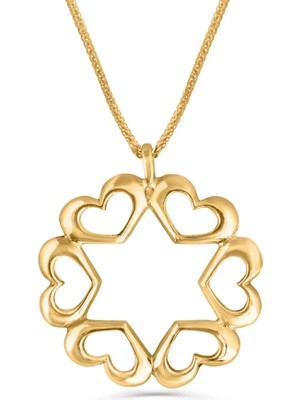 Kalp Çemberi 14 Ayar Altın Kolye