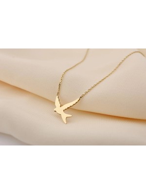 Kuş 14 Ayar Altın Kolye