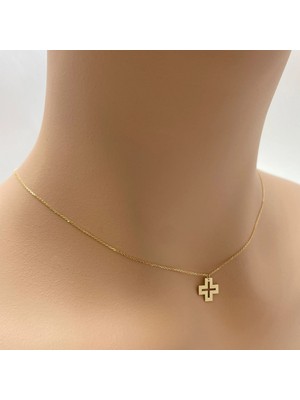 Haç 14 Ayar Altın Kolye