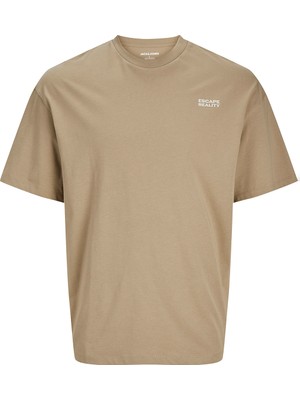 Jack & Jones Jack&Jones Ames Rlx Erkek Kahverengi Yuvarlak Yaka Tişört