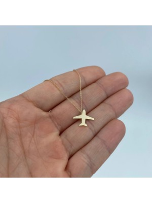 Uçak 14 Ayar Altın Kolye