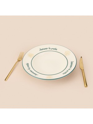 Evidea Kitchen Amiamo La Pasta Makarna Tabağı - Beyaz - 27 cm