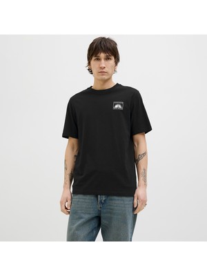 Jack & Jones Jack&jones One Color Summer Erkek Siyah Yuvarlak Yaka Tişört