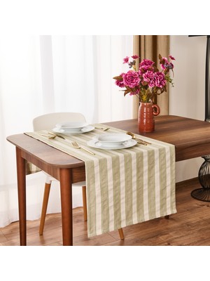 Evidea Soft Freya Runner - Yeşil / Ekru - 50X130 cm