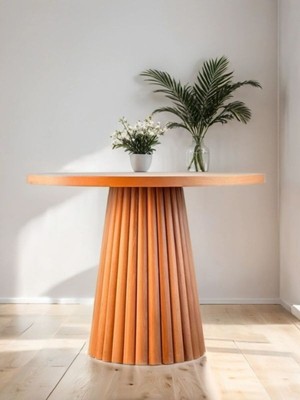 Gazzini Furniture Acantus Natural Ahşap Yemek Masası 90X90