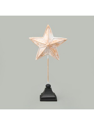 Evidea Deco Star Dekor - Beyaz / Gold - 33 cm