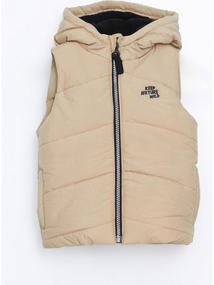 Kapüşonlu Baskılı Erkek Bebek Şişme Yelek