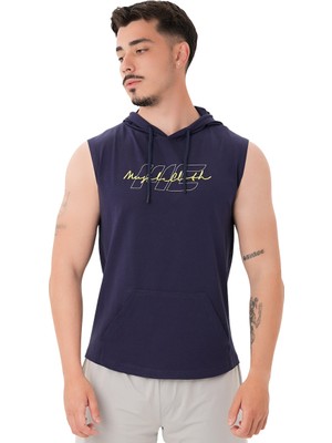 Musclecloth Icon Kapüşonlu Kolsuz T-Shirt Lacivert