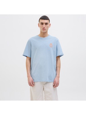Jack & Jones Jack&Jones One Color Summer Erkek Mavi Yuvarlak Yaka Tişört