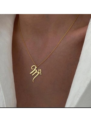 Harf Kelebek Detay 14 Ayar Altın Kolye