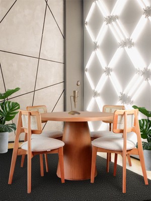 Gazzini Furniture Pissa Natural Ahşap Yemek Masası 100X100