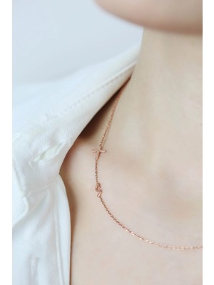 Haç Harf 14 Ayar Altın Kolye