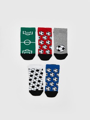 Lc Waikiki Yeni Sezon Desenli Erkek Cocuk Patik Corap 5'li - S5BI13Z4