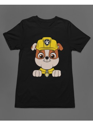 Bumeta Inşaat Kahramanı Rubble Paw Patrol Unisex Tişört T-Shirt