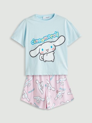 Lc Waikiki Yeni Sezon Bisiklet Yaka Cinnamoroll Baskili Kiz Cocuk Sortlu Pijama Takimi - S5OM89Z4