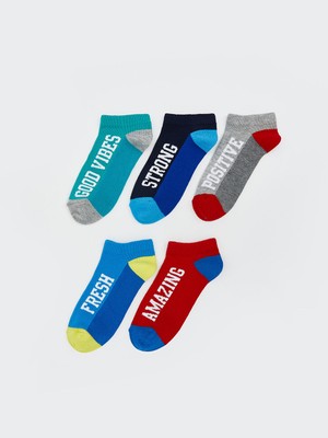 Lc Waikiki Yeni Sezon Desenli Erkek Cocuk Patik Corap 5'li - S5FR47Z4