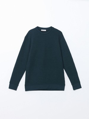 Bisiklet Yaka Uzun Kollu Erkek Sweatshirt