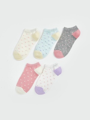 Lc Waikiki Yeni Sezon Puantiyeli Kiz Cocuk Patik Corap 5'li - S5DD54Z4