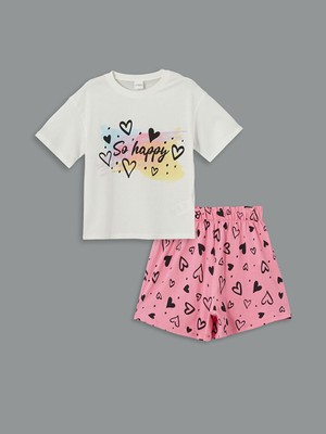 Lc Waikiki Yeni Sezon Bisiklet Yaka Kiz Cocuk Sortlu Pijama Takimi - S5CF98Z4