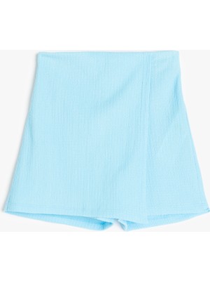 Koton Mavi Dokulu Kesim Kız Çocuk Basic Şort Etek Rahat Kesim Özelliği ile Yazlık Kullanım