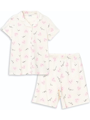 Lc Waikiki Yeni Sezon Gomlek Yaka Kiz Cocuk Sortlu Pijama Takimi - S51301Z4