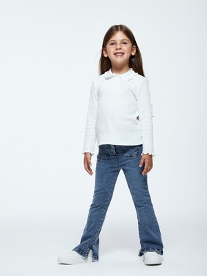 Basic Ispanyol Paça Kız Çocuk Jean Pantolon  (W4)