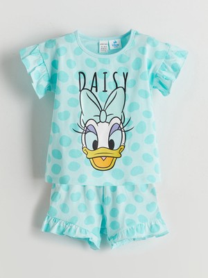 Lc Waikiki Yeni Sezon Daisy Duck Baskili Kiz Bebek Sortlu Pijama Takimi - S5H455Z1