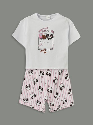 Lc Waikiki Yeni Sezon Baskili Kiz Cocuk Sortlu Pijama Takim - S5I655Z1